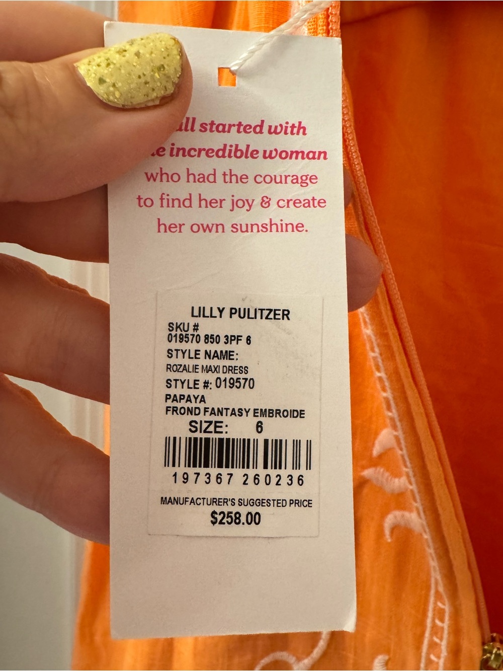 Lilly Pulitzer Orange Sleeveless Embroidered Dress - Picture 8 of 8